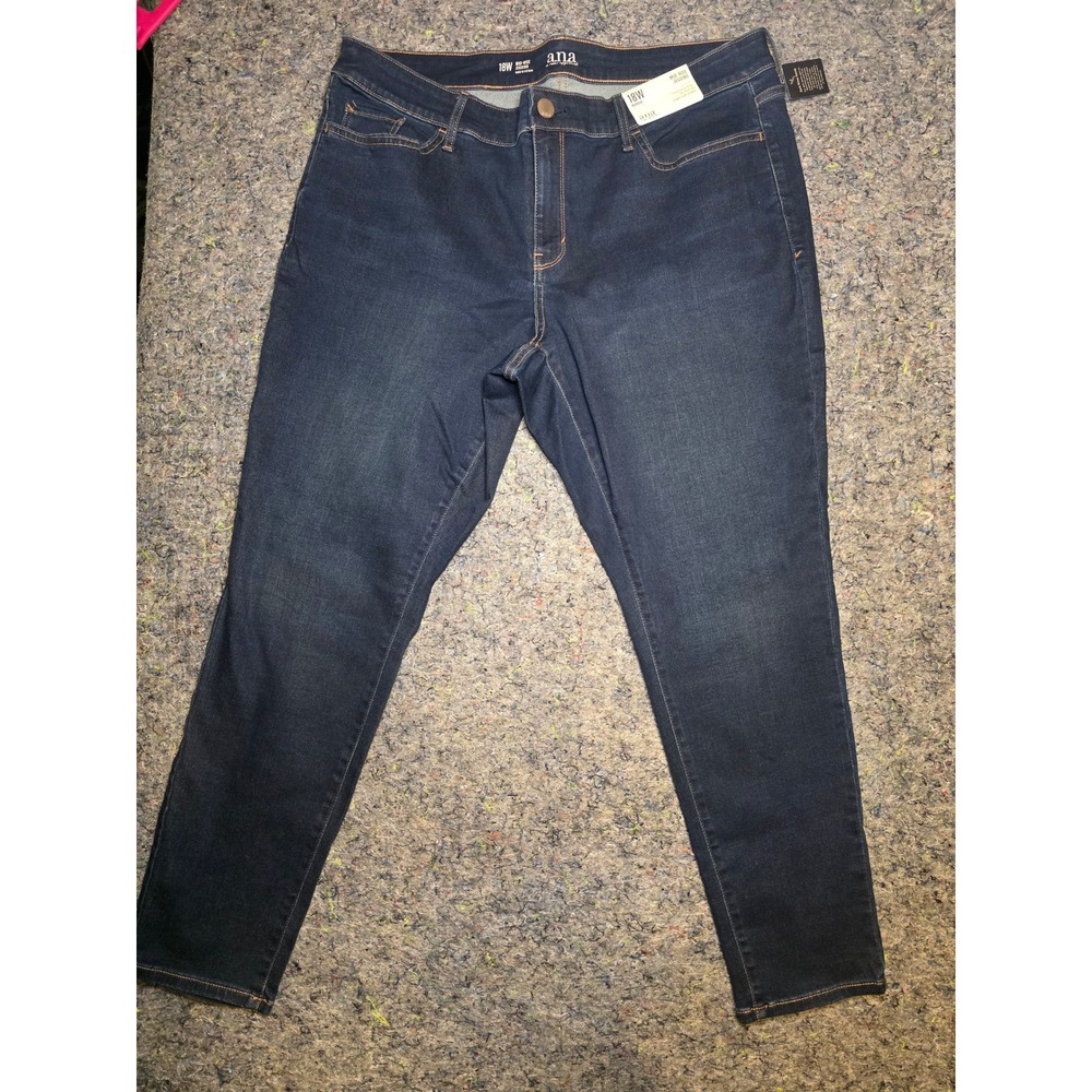 955 ana A New Approach Womens 18W Mid-Rise Jegging Dark Ink Wash Denim Jeans NWT